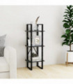 3-Tier Book Cabinet Grey 40x30x105 cm Solid Pinewood