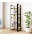 4-Tier Book Cabinet 60x30x140 cm Solid Pine Wood