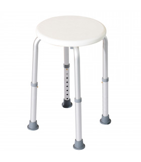 Shower Chair Bath Seat Aluminium White 35.5-54H X 32.2W x 41Dcm Mould Resistant