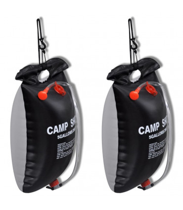 Camp Shower Solar Shower Outdoor Bath 20 L 2 pcs