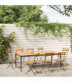 vidaXL Folding Garden Chairs 8 pcs Steel and Solid Wood Acacia