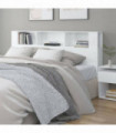 Headboard Cabinet High Gloss White 200x18.5x104.5 cm