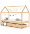Kids Bed Frame with Drawers Solid Pine Wood 90x200 cm