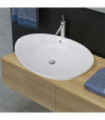Luxury Ceramic Basin Oval with Overflow 59 x 38,5 cm