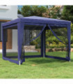 Party Tent with 4 Mesh Sidewalls Blue 3x3 m HDPE