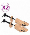 vidaXL Shoe Trees 2 Pairs Size 36-40 Solid Pine Wood