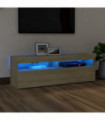 TV Cabinet with LED Lights Sonoma Oak 120x35x40 cm