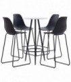 vidaXL 5 Piece Bar Set Plastic Black