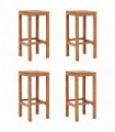 vidaXL Bar Stools 4 pcs Solid Teak Wood