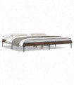 vidaXL Bed Frame Brown Oak 200x200 cm Engineered Wood and Metal