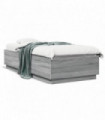 vidaXL Bed Frame Grey Sonoma 90x200 cm Engineered Wood