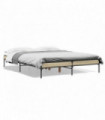 vidaXL Bed Frame Sonoma Oak 140x200 cm Engineered Wood and Metal
