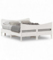 vidaXL Bed Frame with Headboard White 150x200 cm King Size Solid Wood Pine