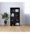 vidaXL Book Cabinet/Sideboard Black 66x30x130 cm Engineered Wood