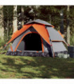 vidaXL Camping Tent Dome 5-Person Grey and Orange Quick Release