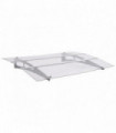 vidaXL Door Canopy Silver and Transparent 150x90 cm PET