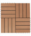 11 pcs Decking Tiles WPC 30x30 cm 1 sqm Teak Colour