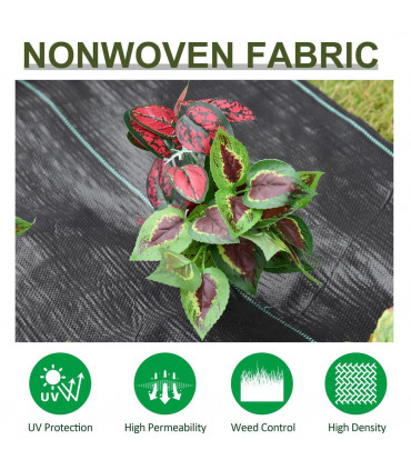 2x50m Weed Barrier Fabric Durable Convenient Design Weed Block Mat