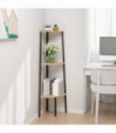 vidaXL 3-Tier Corner Shelf Light Brown and Black 45.5x31.5x120 cm