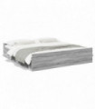 vidaXL Bed Frame with Drawers Grey Sonoma 180x200 cm Super King Engineered Wood