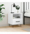 vidaXL Bedside Cabinet High Gloss White 40x35x47.5 cm Engineered Wood