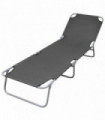 Foldable Sunlounger with Adjustable Backrest Grey