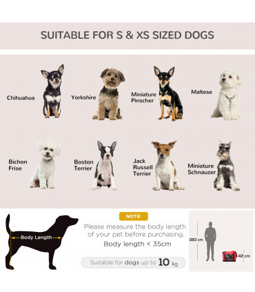 Pet Carrier Bag Folding Red 60x42x42 cm Reinforced Oxford Washable Fleece Bed