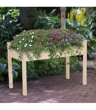 Raised Wood Garden Bed Planter Vegetables Grow Flower Herbs Box Kit