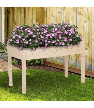 Raised Wood Garden Bed Planter Vegetables Grow Flower Herbs Box Kit