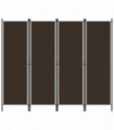 vidaXL 4-Panel Room Divider Brown 200x180 cm