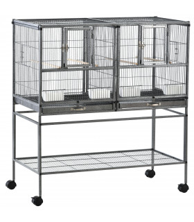 Large Bird Cage for Finch Canaries Parakeets Cockatiels W/ Food and Water Bowls