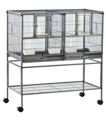 Large Bird Cage for Finch Canaries Parakeets Cockatiels W/ Food and Water Bowls