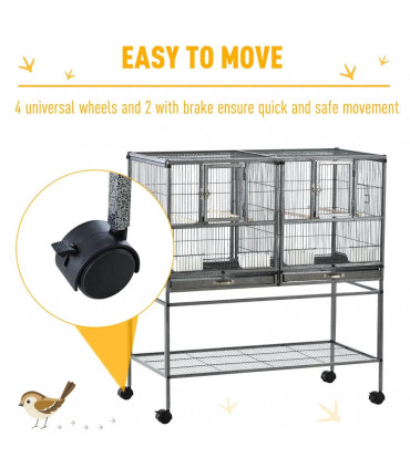 Large Bird Cage for Finch Canaries Parakeets Cockatiels W/ Food and Water Bowls