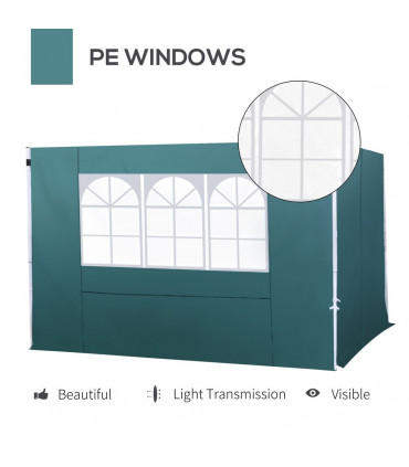 Side Panel-Green UV Proof Material 3m x 2m Fits 3m Gazebo Easily Attachable