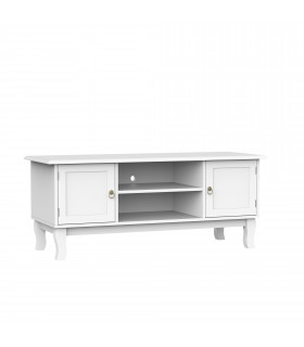 TV Stand Unit Corner Table, MDF-Ivory White, 120L x 45W x 50H (cm)