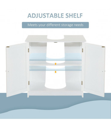 HOMCOM Basin Sink Vanity Cabinet Toilet Bathroom Shelf Door Storage Wooden