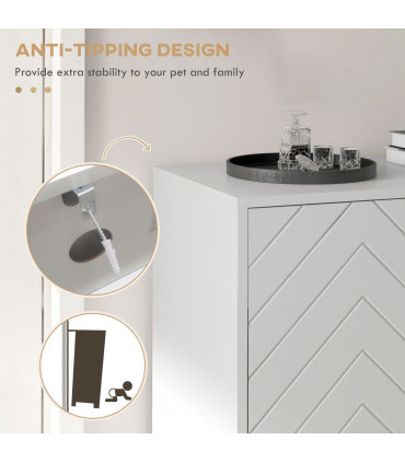 HOMCOM Shoe Cabinet with 2 Chevron Doors, Adjustable Shelf for 12 Pairs