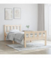 vidaXL Bed Frame Solid Wood 90x190 cm Single
