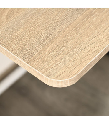 Computer Workstation Storage Shelf White Oak Solid Steel 84cmx45cmx85cm