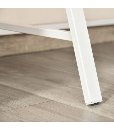 Computer Workstation Storage Shelf White Oak Solid Steel 84cmx45cmx85cm