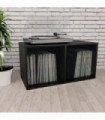 Vinyl Storage Box Black 71x34x36 cm Engineered Wood