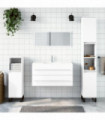 vidaXL Bathroom Cabinet with Mirror White Engineered Wood