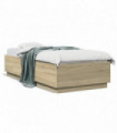 vidaXL Bed Frame Sonoma Oak 100x200 cm Engineered Wood