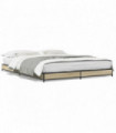 vidaXL Bed Frame Sonoma Oak 120x190 cm Small Double Engineered Wood and Metal