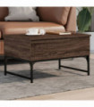 vidaXL Coffee Table Brown Oak 70x50x40 cm Engineered Wood and Metal