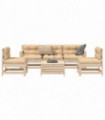 vidaXL 6 Piece Garden Sofa Set Solid Wood Pine