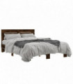 vidaXL Bed Frame Smoked Oak 140x190 cm Engineered Wood and Metal