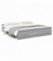 vidaXL Bed Frame with Drawers Grey Sonoma 200x200 cm Engineered Wood