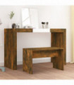 vidaXL Dressing Stool Smoked Oak 70x35x45 cm Engineered Wood