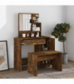 vidaXL Dressing Table Set Smoked Oak 86.5x35x136 cm